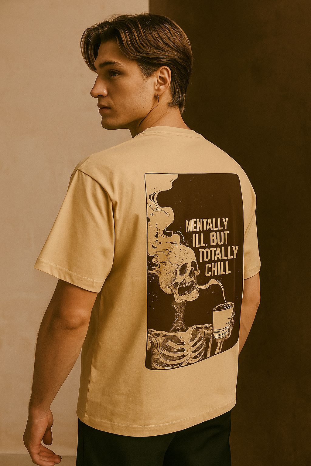 Skull Chilling Printed Fited T-shirt